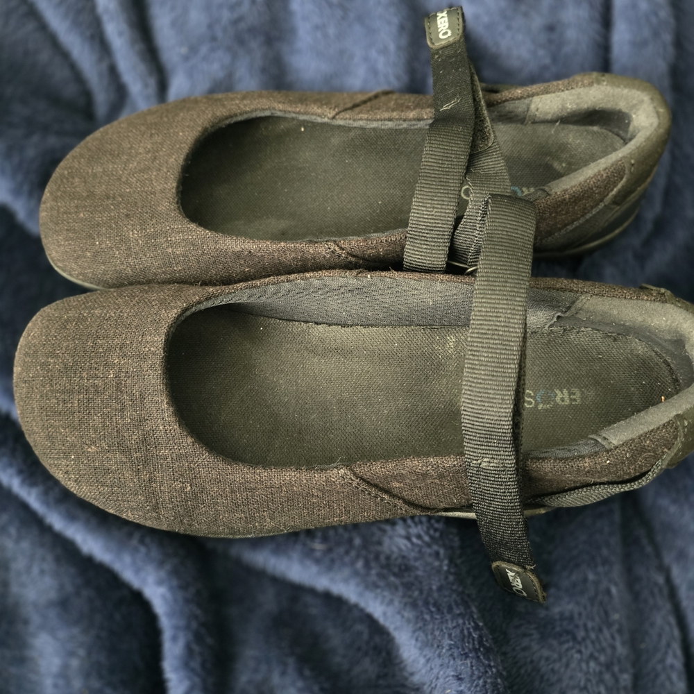Xero Shoes Black Tweed Cassie Mary Jane Flats Sz 9 Very Comfortable